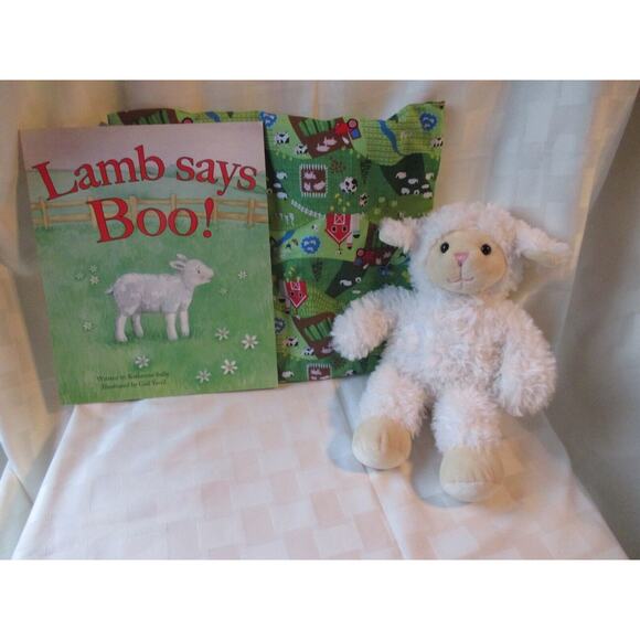lamb story bag stuffed animal book matching farm handmade bag - Picture 1 of 6